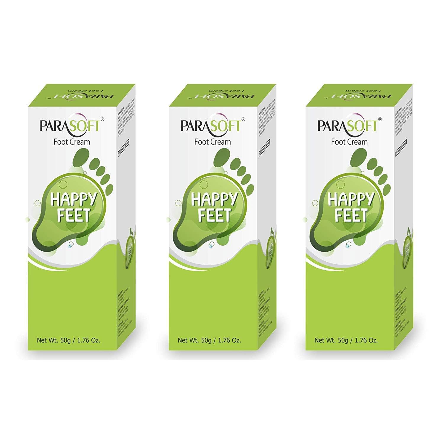 Shoprythm Parasoft,Body & Foot Cream Pack of 3 Salve Parasoft Happy Feet Foot Cream for Cracked heels and Athlete's Foot 50g Shoprythm Parasoft,Body & Foot Cream Pack of 3 Salve Parasoft Happy Feet Foot Cream for Cracked heels and Athlete's Foot 50g